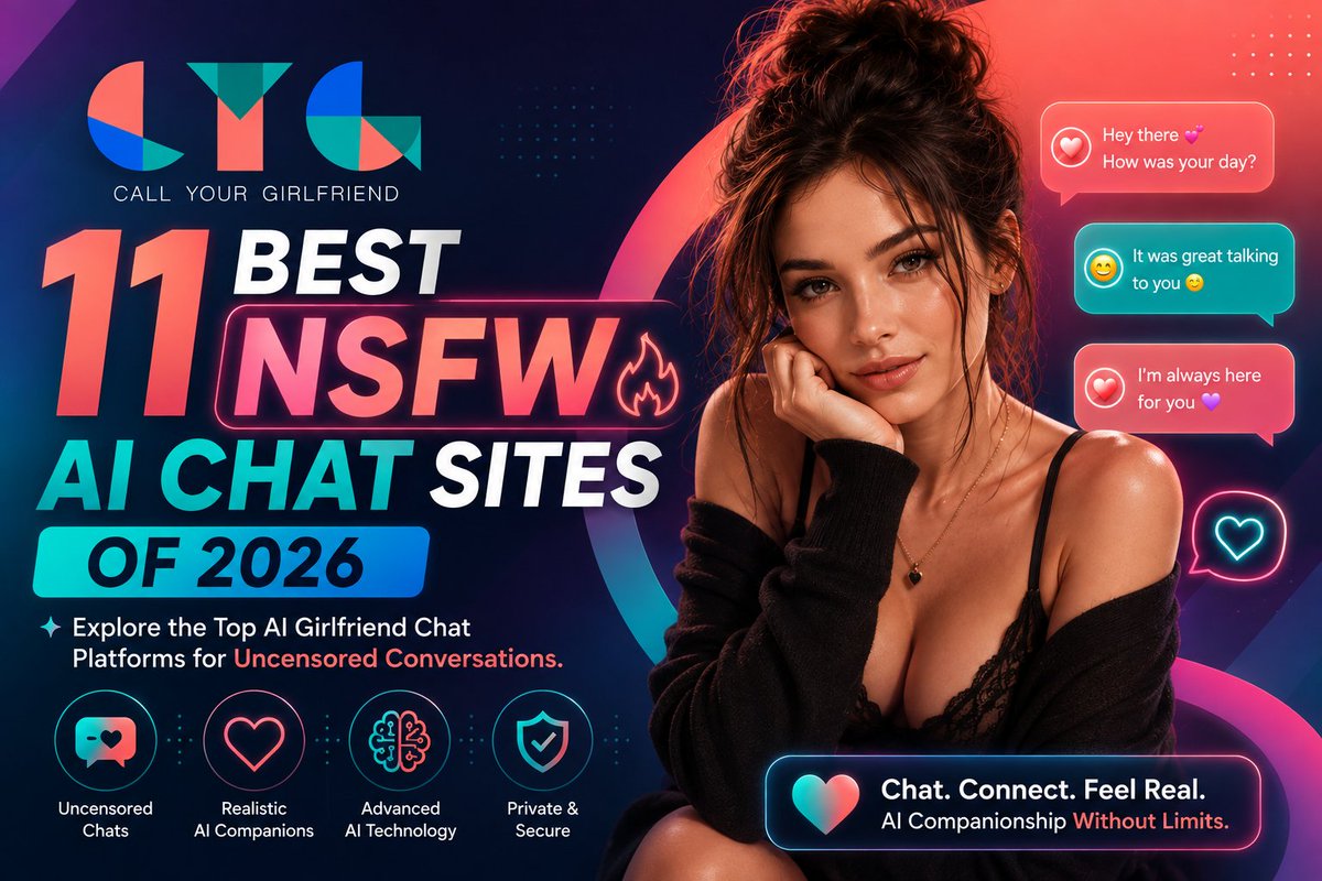 CallYGirlfriend's tweet photo. 🤖💬 11 Best NSFW AI Chat Sites of 2026

Explore 11 AI chat platforms featuring customizable characters, interactive experiences, and evolving conversational AI.
https://t.co/rb1SBv6l55

#NSFWAI #AIChat #AICompanion #ArtificialIntelligence #AI2026 #FutureOfAI #TechTrends https://t.co/Ot6rr6w7hS