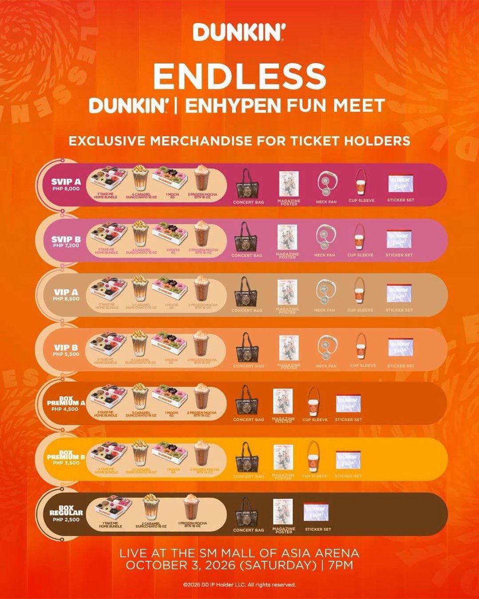 yoonzinocart's tweet photo. wts lfb tpa
📢 Ticketing assistance / help to buy for
𝐄𝐍𝐃𝐋𝐄𝐒𝐒 DUNKIN’ | ENHYPEN Fun Meet
✅Your own SM Tix acct
✅️Payment upon securing
limited slots❗️
Gensale: September 19, 2026
🍓dm to reserve slot
#DunkinPH_ENDLESS #ENDLESSFunMeet #ENHYPEN @dunkinph https://t.co/nPLpQEAoFf