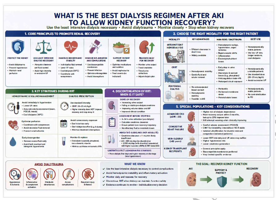 CKJsocial's tweet photo. What is the best dialysis regimen for severe AKI to allow kidney function recovery?

https://t.co/NPrmRhLQtL https://t.co/We9u2POZn6