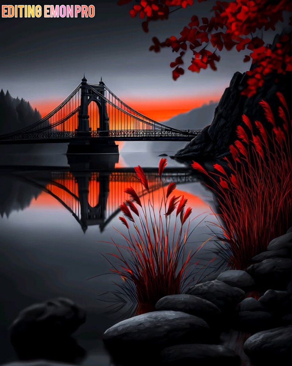 MdEmonKhan7pum's tweet photo. The bridge into the red. What's on the other side?
��#DigitalArt
#PhotoEditing
#MoodyNature
#SunsetScenery
#BridgePhotography
#CrimsonAesthetics
#EditingEmonPro https://t.co/yOBAZBq4rq