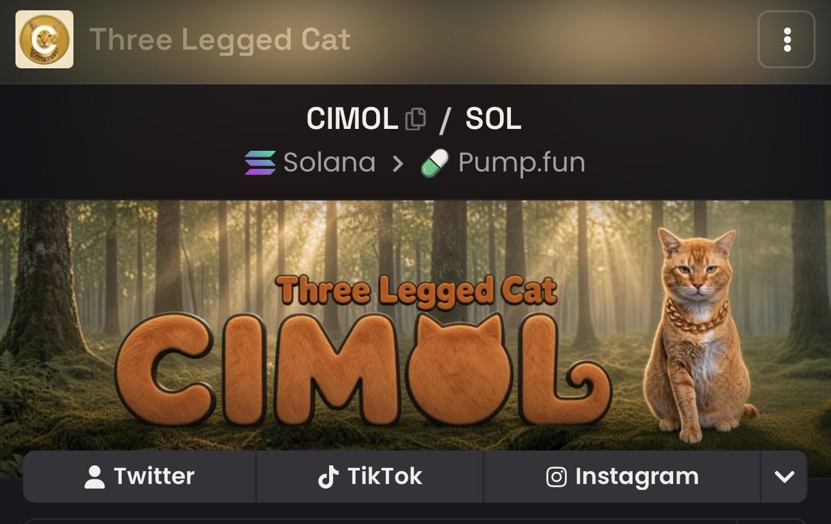 ThreeLeggedCat's tweet photo. @DegenCapitalLLC Real 3legs cat, not ai
$cimol https://t.co/aSKtdZazUo