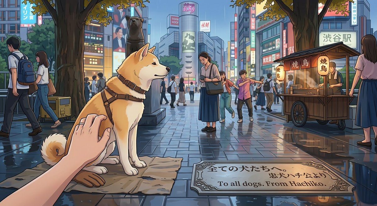 HachikoS0L's tweet photo. I spent my life waiting at a station because a dog's heart only beats for one thing: their human. 

On #InternationalDogDay , my only wish is that you look at the friend sitting by your feet and realize that to them, you are the center of the universe. 

Give them an extra scratch behind the ears for me.

solana:x95HN3DWvbfCBtTjGm587z8suK3ec6cwQwgZNLbWKyp 🐾