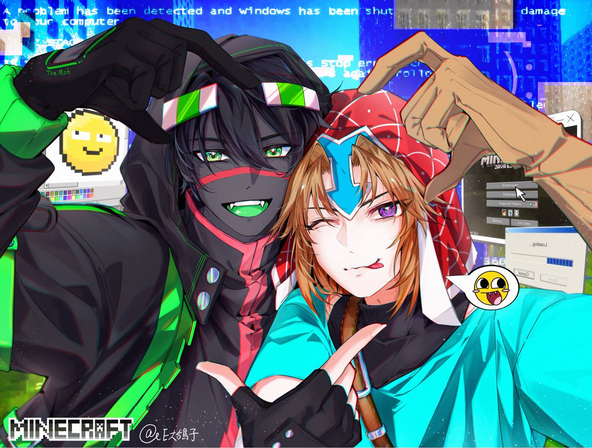 vnnnnDOVE's tweet photo. Guys, this is the cover of my first MCYT video! It includes other characters, and it’s just friendship‑only. #Themob #Lookout3d #mcyt 
__I’ll post their outfit designs in my next post. Well, actually I haven’t finished drawing them yet, so please wait a little😣 https://t.co/mMxk7LJvkW