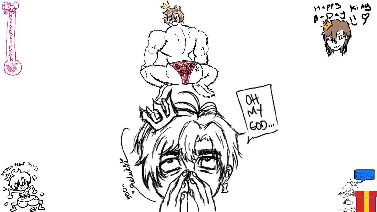 KingAureus's tweet photo. I am so sorry it took so long to post this! thank you to @liiqi_peach @Paladin_Shadows @TheAtticFox @relukki @MykahAkushin for participating in my drawing board for my bday (this was 15 days ago, sorry for being late again) https://t.co/FA5JtgXAti