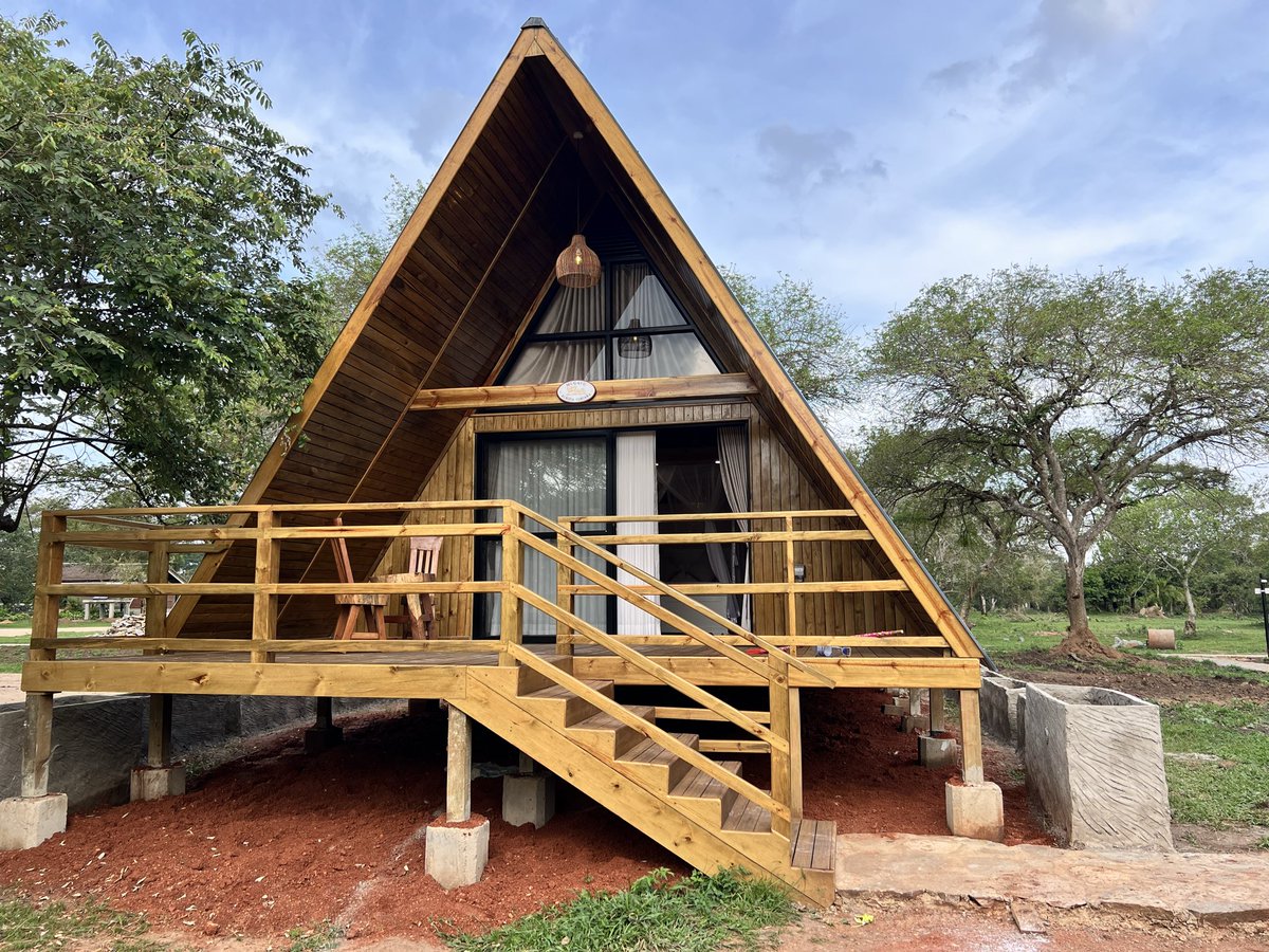 CallMeKulubya's tweet photo. Yesterday I spent the full day in the wild to inspect the A-frames we have built at Ziwa Rhino Sanctuary. We put 4 cabins here and we are the first to do it in Uganda at an international standard. https://t.co/UbQ7Yg3aiR