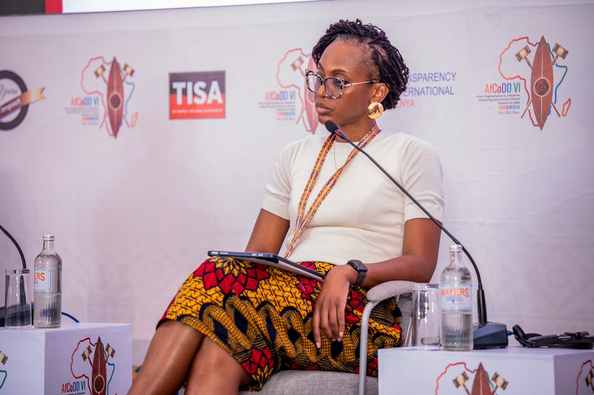 AFRODAD2011's tweet photo. The panel discussion for #AfCoDDVI session 3 spans tax justice, gender and debt, and continental policy: Janet Zhou the AFRODAD's Executive Director brings the pan-African debt feminist perspective, Chenai Mukumba brings the Tax Justice Network Africa's expertise on illicit financial flows, Memory Kachambwa represents FEMNET's pan-African feminist lens on debt,Paul Sikazwe Technical Advisor on Debt, African Union, and Sen. Okoiti Andrew Omtatah brings the perspective of Kenya's own Parliament. Jason R. Braganza of The Fikra Collective moderates a discussion that moves quickly from diagnosis to strategy, asking how each of these strategic assets can be harnessed to reposition Africa as a genuine rule-maker in international debt governance rather than a passive recipient of externally designed solutions.  #AfricaRuleMaker #StopTheBleeding @TIKenya @TISAKenya @CAID_Kenya @ipf_global @oxfamkenya @OkoaUchumi_KE