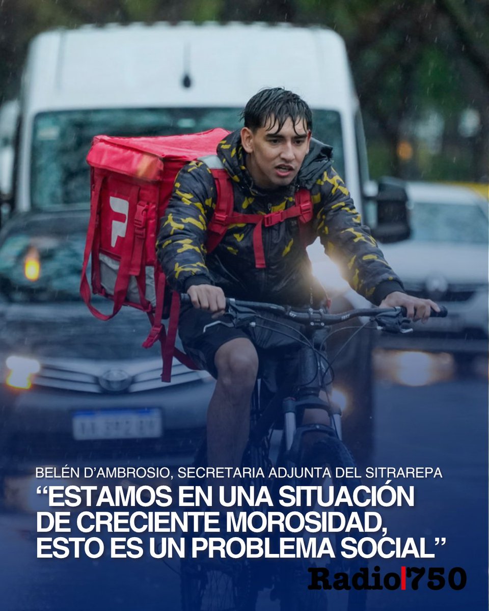 VHMok's tweet photo. 🚨 REPARTIDORES ENDEUDADOS CON LA APP PARA LA QUE TRABAJAN

📱 Cada vez más trabajadores de plataformas digitales recurren a créditos ofrecidos por las propias aplicaciones para las que trabajan.

💳 Lo que comenzó como una alternativa de financiamiento para quienes tienen dificultades para acceder al sistema bancario tradicional hoy enciende señales de alerta por el creciente nivel de endeudamiento y las elevadas tasas de interés de estos préstamos.

🛵 La situación expone una de las contradicciones de la economía de plataformas: trabajadores que, ante la precariedad y la informalidad laboral, terminan recurriendo a créditos ofrecidos por las mismas empresas que los contratan.

📉 Desde el Sindicato de Base de Trabajadores de Reparto por Aplicación advierten sobre las condiciones de estos préstamos y el impacto que pueden tener sobre quienes dependen de las aplicaciones para generar sus ingresos.

🗣️ "Como estamos en la informalidad, la empresa de PedidosYa te ofrece préstamos con una tasa de interés del 260% anual. Esto es una estafa y un mecanismo de esclavitud financiera", señaló Belén d’Ambrosio, secretaria adjunta del Sindicato de Base de Trabajadores de Reparto por Aplicación (SiTraRepa), en #LaMañana por @am750.

#Repartidores #PedidosYa #TrabajadoresDePlataformas #Deuda #Endeudados #Trabajo #SiTraRepa #Argentina