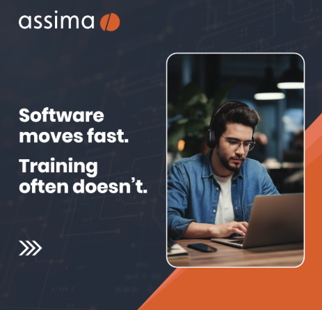 Assima's tweet photo. When technology moves quickly, training can’t remain a one-and-done activity. Discover a model built for continuous software change. Here's how: https://t.co/qbVx5ugswS 

#SoftwareTraining #DigitalAdoption #SaaS #ChangeManagement #Assima https://t.co/xY5qHlc7rQ