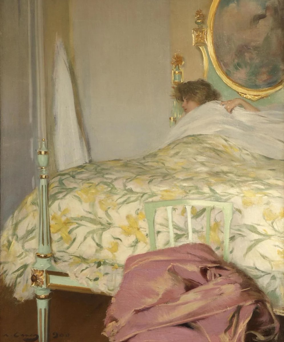 DailyClassicArt's tweet photo. Ramon Casas - "The Lazy Morning" (1900) https://t.co/FJXmvyYyf4