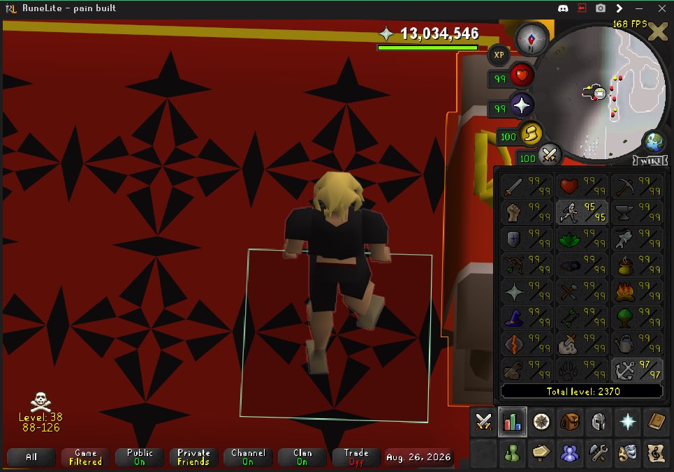 painbuiltOSRS's tweet photo. DC at the altar so missed the level up :(! 99 prayer ✅ used 2k frost bones only died once! Sailing next 🚤 https://t.co/uncNwfH5ql