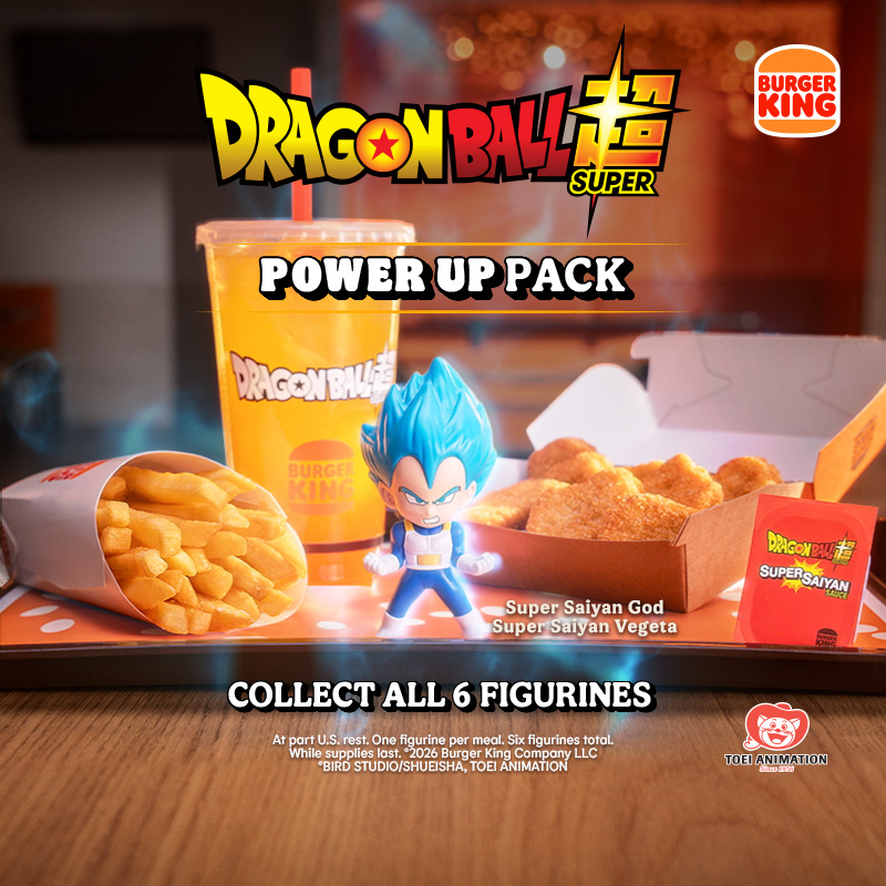 BurgerKing's tweet photo. Give your Dragon Ball Super collection a power up with 6 new figurines, only at BK.