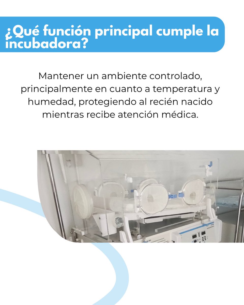HospitalPartido's tweet photo. Trivia sobre equipos médico modernos.🏥✅

La incubadora neonatal es un equipo médico diseñado para proporcionar a los recién nacidos, especialmente prematuros o bebés con bajo peso, un ambiente controlado y seguro. https://t.co/p6Z36dXki4