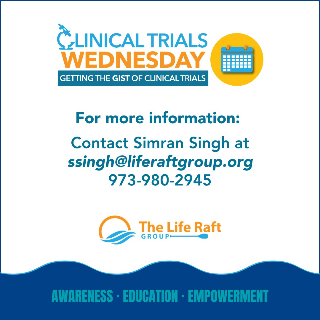 Liferaftgroup's tweet photo. Clinical trials can open the door to new treatment options &amp; hope. Learn more about #clinicaltrials by contacting Simran - ssingh@liferaftgroup.org.  #GISTeducation #GIST #ExpandedAccessProgram #PEMIGIST #KQB198 https://t.co/PVxb28D1sU