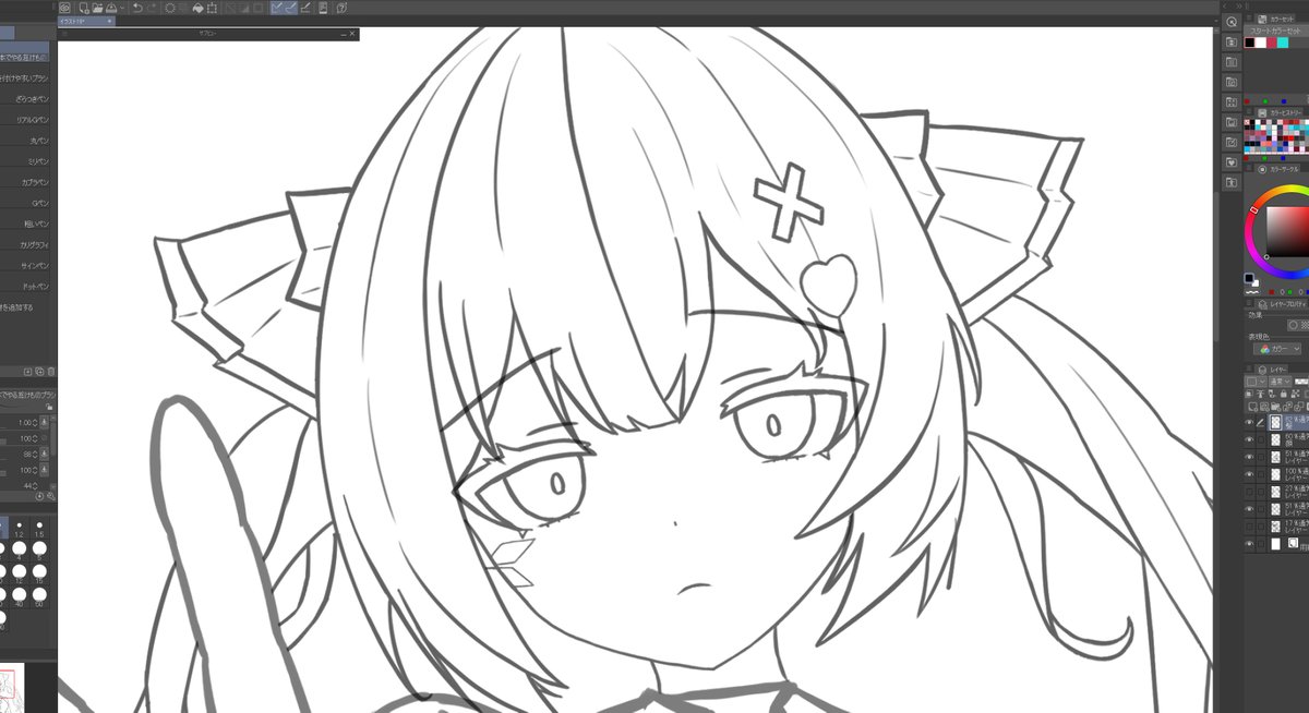 beachmania_'s tweet photo. ツインテールの描き方が分からなさすぎるので、キュートなお顔アップでお茶を濁します https://t.co/Hg4Glq8FnC