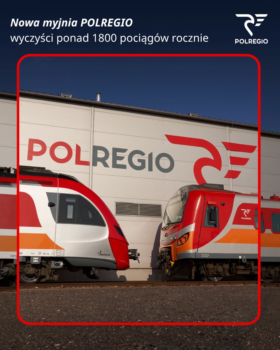 POLREGIO_PL's tweet photo. POLREGIO podpisało umowę na budowę nowoczesnej myjni pociągów w PUT w Kędzierzynie-Koźlu. Obiekt o powierzchni 1630 m² obsłuży rocznie ponad 1800 pojazdów. To pierwsza taka inwestycja przewoźnika w Opolskiem. Uruchomienie jesienią 2027 r.
Więcej: https://t.co/eyFF1qxIQW https://t.co/AmCpHka8YS