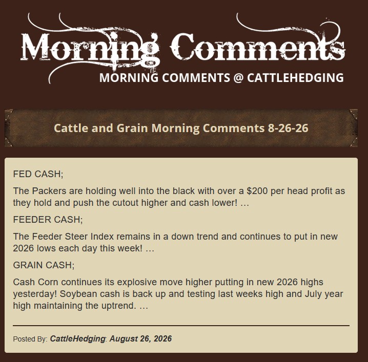 cattlehedging's tweet photo. Morning Comments  -  Shifting Feeder Basis &amp; Lower Cash! https://t.co/LhcYDQo8O5