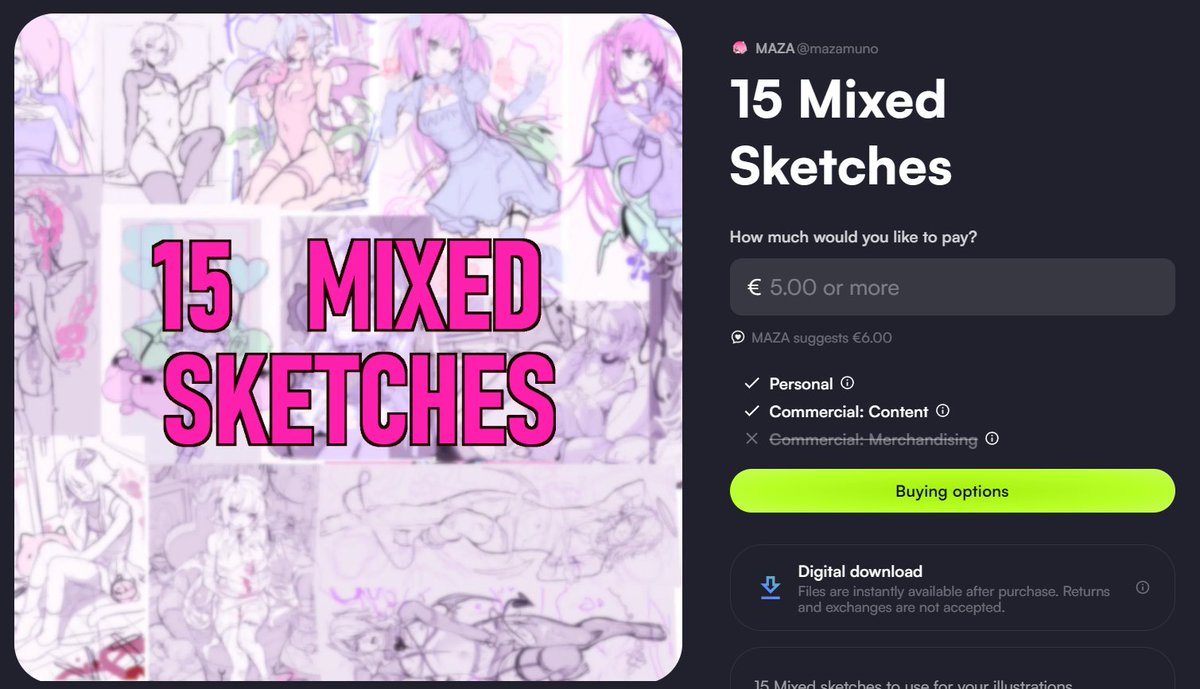mazamuno's tweet photo. this is very tentative but i've uploaded a bunch of old sketches you can use for your own illustrations.

i selected the ones that were cleaner so they're easier to read and slightly color coded them for easier comprehension.

you can find them on my vgen page! https://t.co/cuePapJEaN