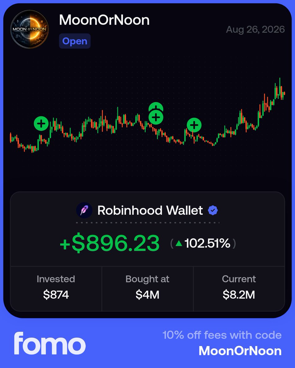 MoonOrNoon's tweet photo. Similar story on Wallet. Averaged into $4m MC, and there was plenty dips along the way. But, I trust the vision and the project, the chart screamed accumulation period, so thats what I did. Accumulation. Now at +100%, i havent taken any profits yet, hoping for another leg upwards to 10m MC before I take some back out. 

right place, right time?