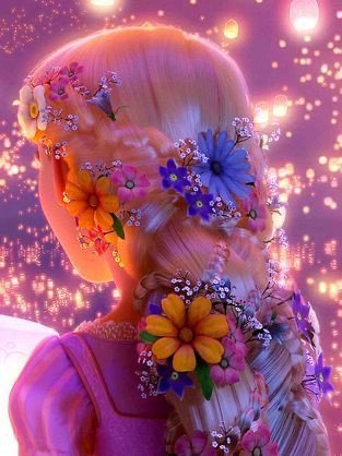 junojuno23's tweet photo. ラプンツェルウィッグ完成❣️
画像みながら一つ一つ花を飾って行きましたよﾝ‼️
楽しかった！ https://t.co/tAZid066iB