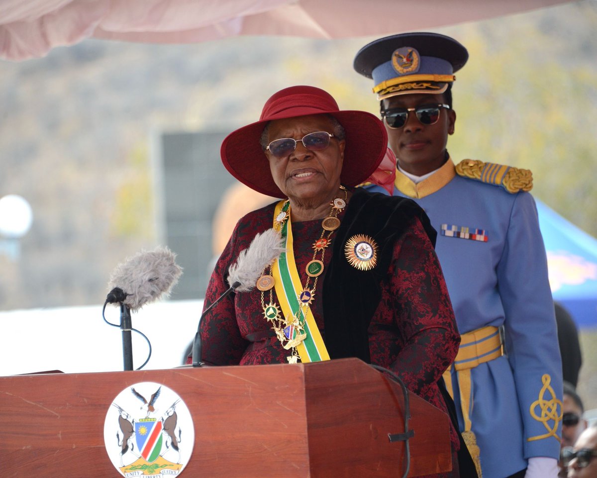 EagleFMNam's tweet photo. President Remembers Namibians Who Sustained the Liberation Struggle

President Netumbo Nandi-Ndaitwah has used the 60th Heroes’ Day commemoration to highlight the contribution of ordinary Namibians whose sacrifices helped sustain the country’s liberation struggle.

Speaking at Heroes’ Acre, the President said the country’s history was shaped not only by well known leaders and combatants, but also by people who carried messages, provided food and shelter, endured detention, crossed borders and supported their families and communities during the struggle. 

The President also recalled the role played by Namibian learners in resisting military presence near schools.

She highlighted the Ponhofi school boycott of March 1988, when learners demanded the removal of a military base from the vicinity of their school. The boycott later spread to schools in different parts of the country. 

According to the President, the actions of young people demonstrated that both the young and old used the means available to them to contribute to the struggle for Namibia’s independence.

She also recognised the contribution of churches and religious leaders, saying they played an important role in confronting the country’s political and social circumstances during the liberation struggle. 

The commemoration further remembered the international support Namibia received during the liberation struggle, including the involvement of Cuban internationalists who fought alongside members of the People’s Liberation Army of Namibia and the Angolan forces. 

The President said Heroes’ Day should therefore not only be about remembering prominent figures whose names appear in history books, but also the many unnamed Namibians whose contributions helped sustain the struggle.

She said their sacrifices remain part of the foundation on which Namibia’s freedom was built. 

Report: Erastus Andreas 
Photo: Hee-Dee Walenga