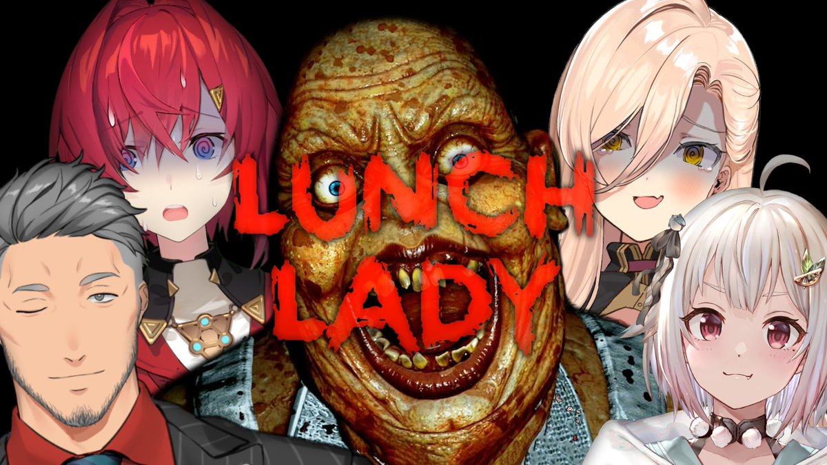 Ange_Katrina_'s tweet photo. このあと22:00からは！
ちちげやまいもとで『Lunch Lady』✨

期末テストの答案を盗みに
みんなで深夜の学校に忍び込むぞ…💯

殺人鬼の給食のｵﾊﾞﾁｬﾝがいるらしいけど
まあ…なんとかなるやろ！😁✌

🔻待機所🔻
https://t.co/S73RULXD7W https://t.co/QufaQqHFNl