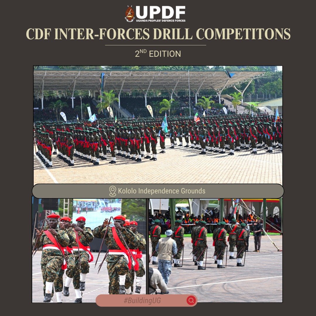 MpororoMyRoots's tweet photo. Kololo is witnessing outstanding precision and coordination today. The 2nd Edition CDF Inter-Forces Drill Competition is another opportunity to strengthen unity and professionalism under Gen. @mkainerugaba  #CDFDrill2026 #PrecisionDisciplineCohesion #UPDF #Kololo https://t.co/Wt3pNQ2O4s
