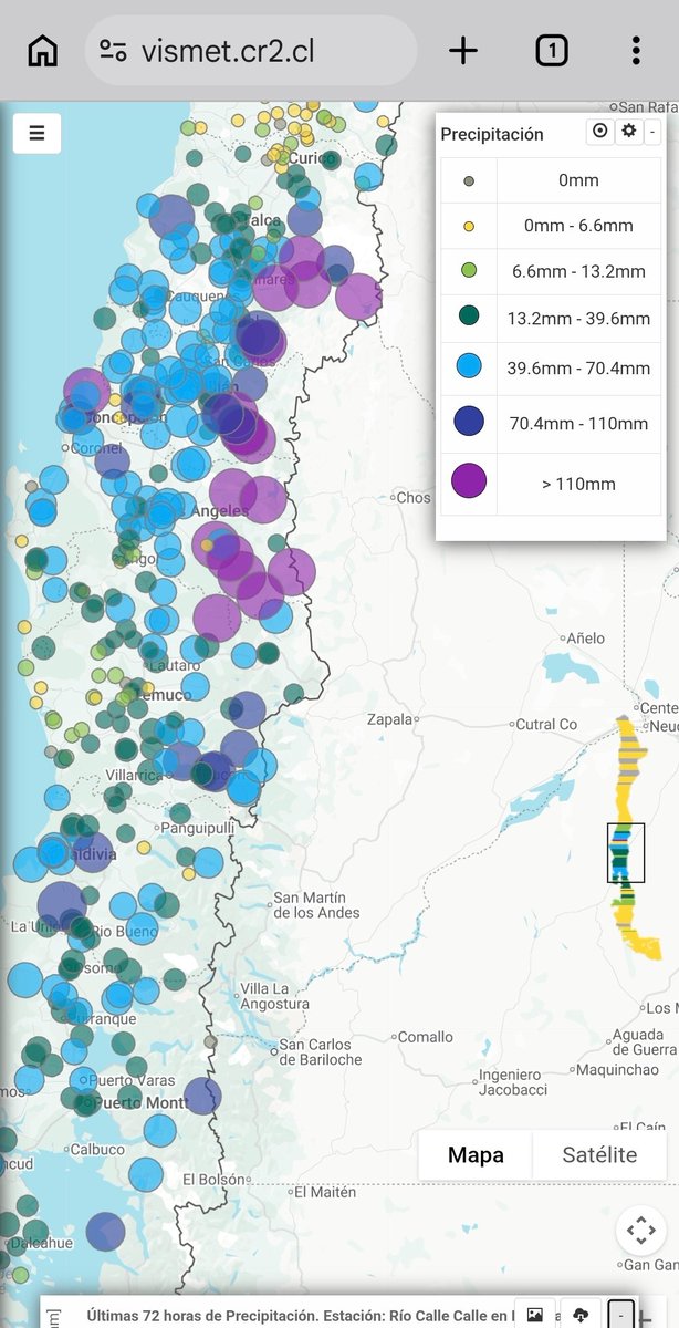 EdoWeatherman's tweet photo. Agua caída hasta las 6 am.

Gran cantidad de agua ha caído desde Maule al sur, concentrándose en sectores interiores y cordilleranos. Ya hay lugares que superan con creces los 100-150 mm y aún quedan días de lluvia. 
Hay que estar atentos con los sectores interiores y cordilleranos de Maule al sur pues está cayendo más agua de lo que se proyectaba en principio. 
Por último, hoy habrá inestabilidad y eso puede causar tormentas eléctricas y fuertes pulsos de lluvia. 
Comenta situación de tu sector.