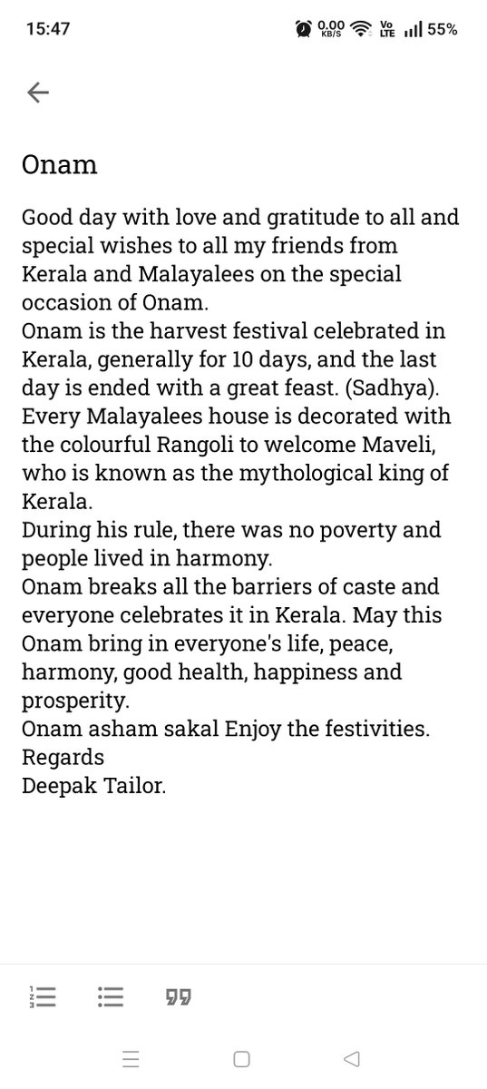 dtailor750's tweet photo. Onam wishes to all. https://t.co/o63T8qi2Ne