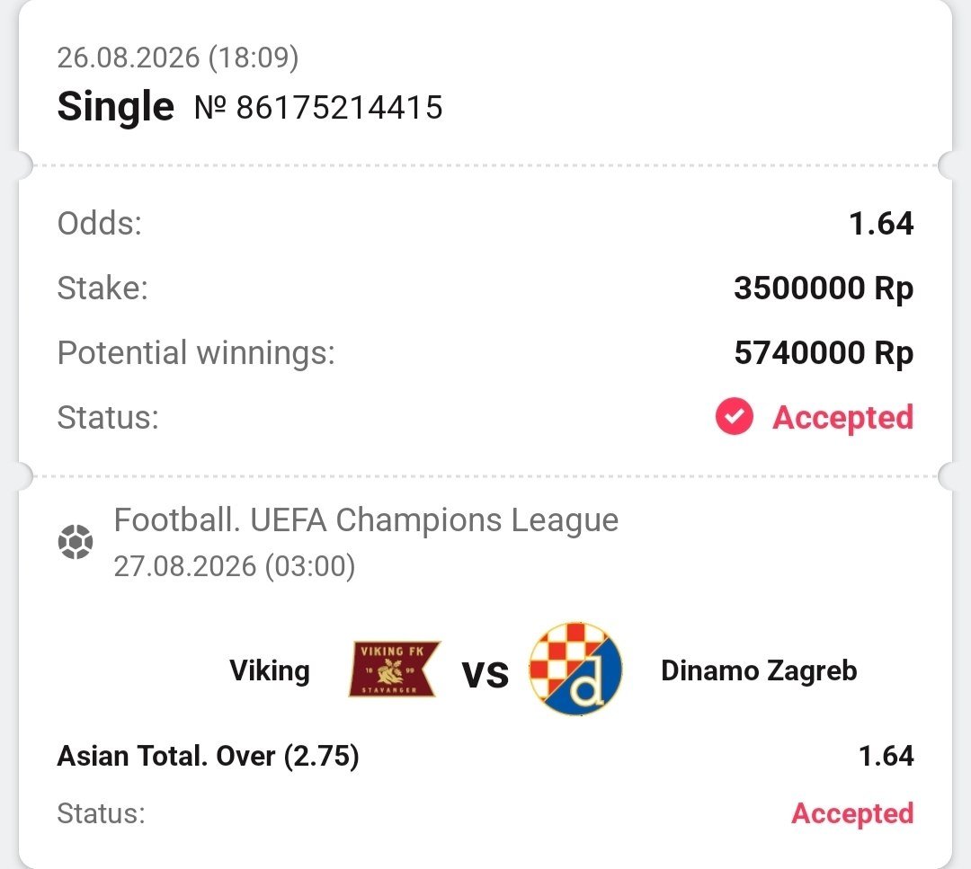tipster_parlay's tweet photo. Single Bet Malam Ini
Kode:
MS7KF
BYUKF
AHVKF

Follow agar tidak ketinggalan bill jp lainnya

#parlay #prediksiparlay #tipsparlay #football #bet #bettingtips #Betting
#1xbet #melbet #dbbet https://t.co/0bRyzh1dfL