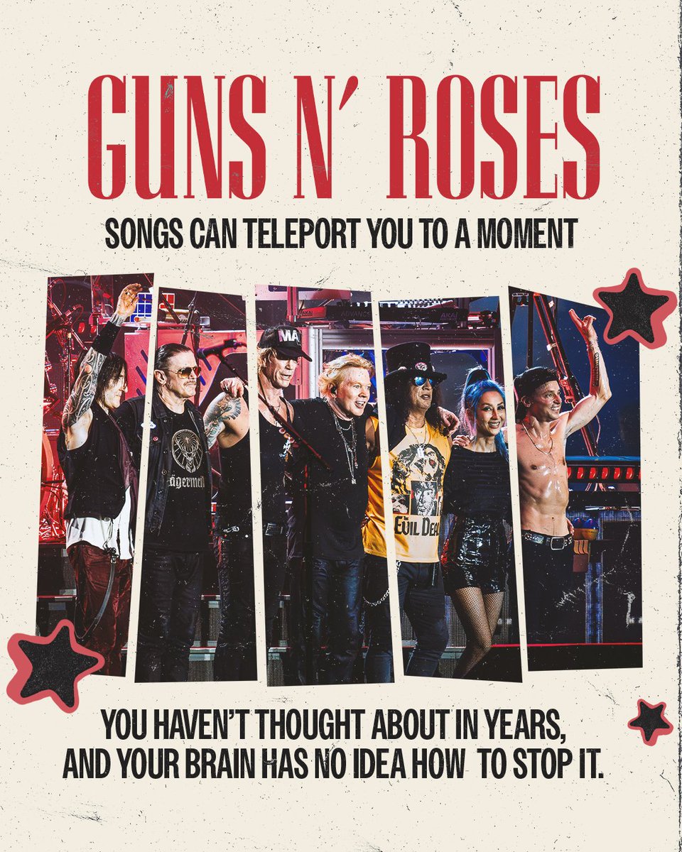 Bookmyshow_live's tweet photo. Time to make a memory your brain won’t stop replaying. 🤘

Guns N’ Roses are bringing the soundtrack to Bengaluru and Guwahati.

Book your tickets now.🎟️
https://t.co/bHuL3BRUKr

(1/2) https://t.co/bVg6Cvzkip