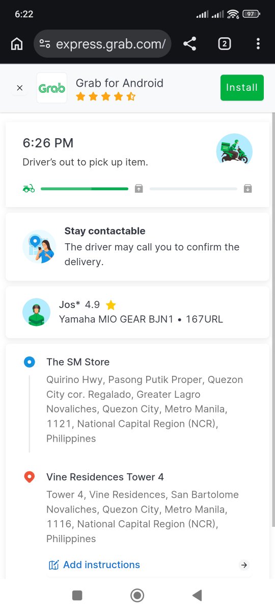 benchjet's tweet photo. Hey @grabph, kanina pa itong grab rider niyo. Wala pang ulan nung nag book ang @smsupermalls Fairview to pick up an item from their store and ideliver sa akin. Until now wala siyang update, ni hindi rin ma-contact according sa SM. Hindi rin macancel yung booking. Ayusin niyo ito! https://t.co/1Pp5FRnJR0