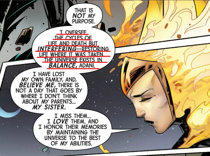 scarletsorcere's tweet photo. @BCrownaboveall @CL0V0R @Jack47atk Phoenix is a very powerful character but you cannot deny that they have limits. her purpose is to maintain cosmic balance and if she do anything contrary to this they are punished. https://t.co/1mmhZ1Jt6T
