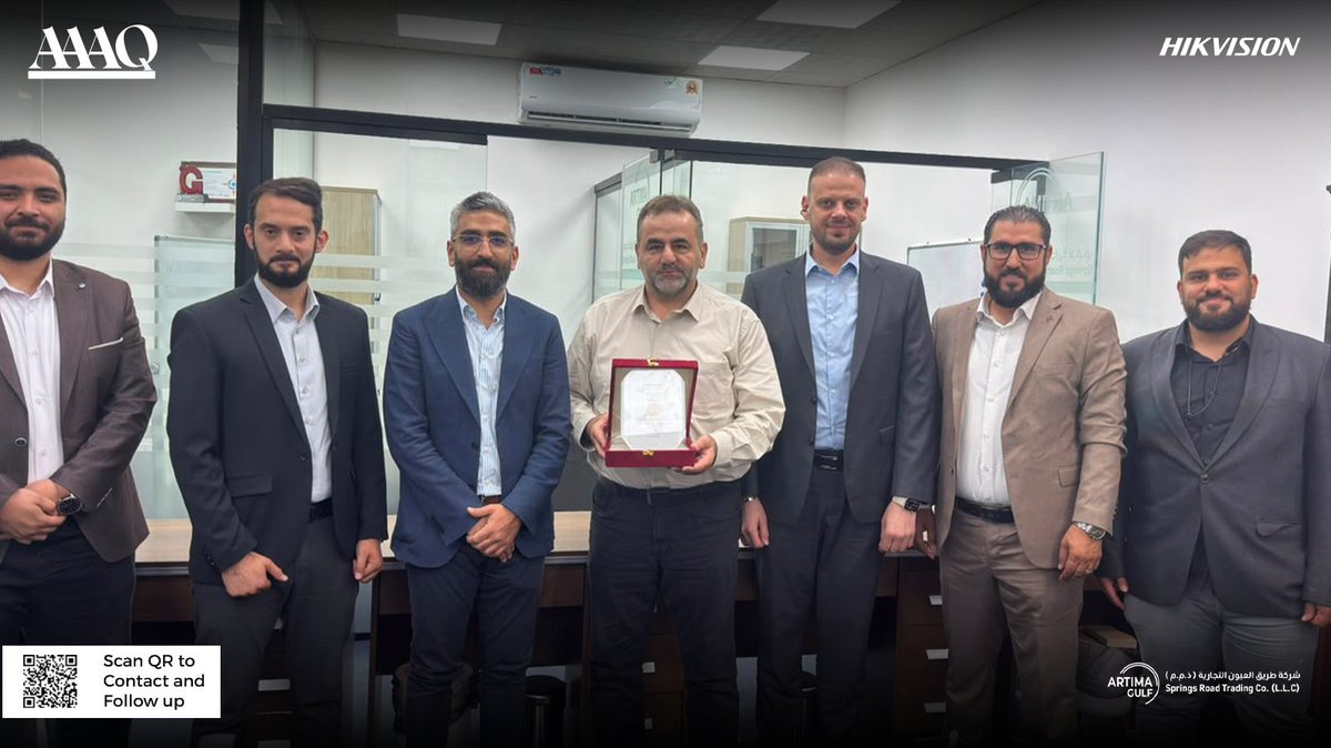 AAAQ_KSA's tweet photo. 🏆 #شركاء_AAAQ

نبارك لشريكنا ARTIMA GULF حصوله على تصنيف Gold Value Added Solution Partner (Gold VASP) – 2026 من #Hikvision.

تكريم يعكس قوة الشراكة والتميز في تقديم الحلول، ونتطلع إلى مواصلة النجاحات والإنجازات المشتركة.

ألف مبروك لفريق ARTIMA GULF! 👏 https://t.co/hGjghaJGK8