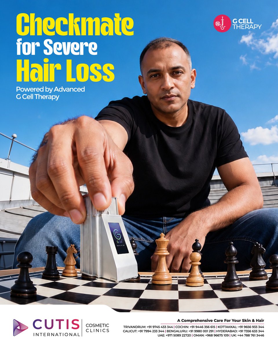 CutisClinics's tweet photo. Checkmate for Severe Hair Loss!
Powered by Advanced G Cell Therapy.

#cutisInternational #hairtransplantclinic #HairTransplant #GCellTherapy #StemCellTherapy #HairRegrowth #HairRestoration #HairLossTreatment #AdvancedHairCare #RegenerativeMedicine #HairClinic #HairGrowthTreatment https://t.co/io5d3lj3IQ