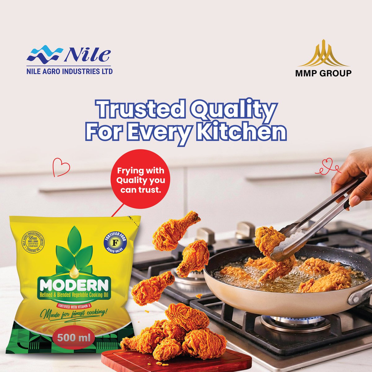 NileAgro's tweet photo. Great meals start with quality you can trust. ππ
With Modern Refined & Blended Vegetable Cooking Oil, every fry brings the golden crisp, delicious taste and quality your kitchen deserves.
Made for finest cooking. Made for every kitchen.
#ModernCookingOil #NileAgroIndustries https://t.co/Z0lAHraJ4r