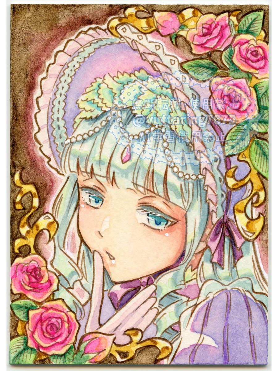 yuttaring7675's tweet photo. ボンネット少女
メルカリに出品しました。
ATCサイズの小さいイラストです。
透明水彩でふんわり塗った後、呉竹リアルブラッシュでシャープにしたい所を塗ると、いい感じにできました
#イラスト #水彩画
https://t.co/tAybb0lkwX https://t.co/GTmGf9Pyvf
