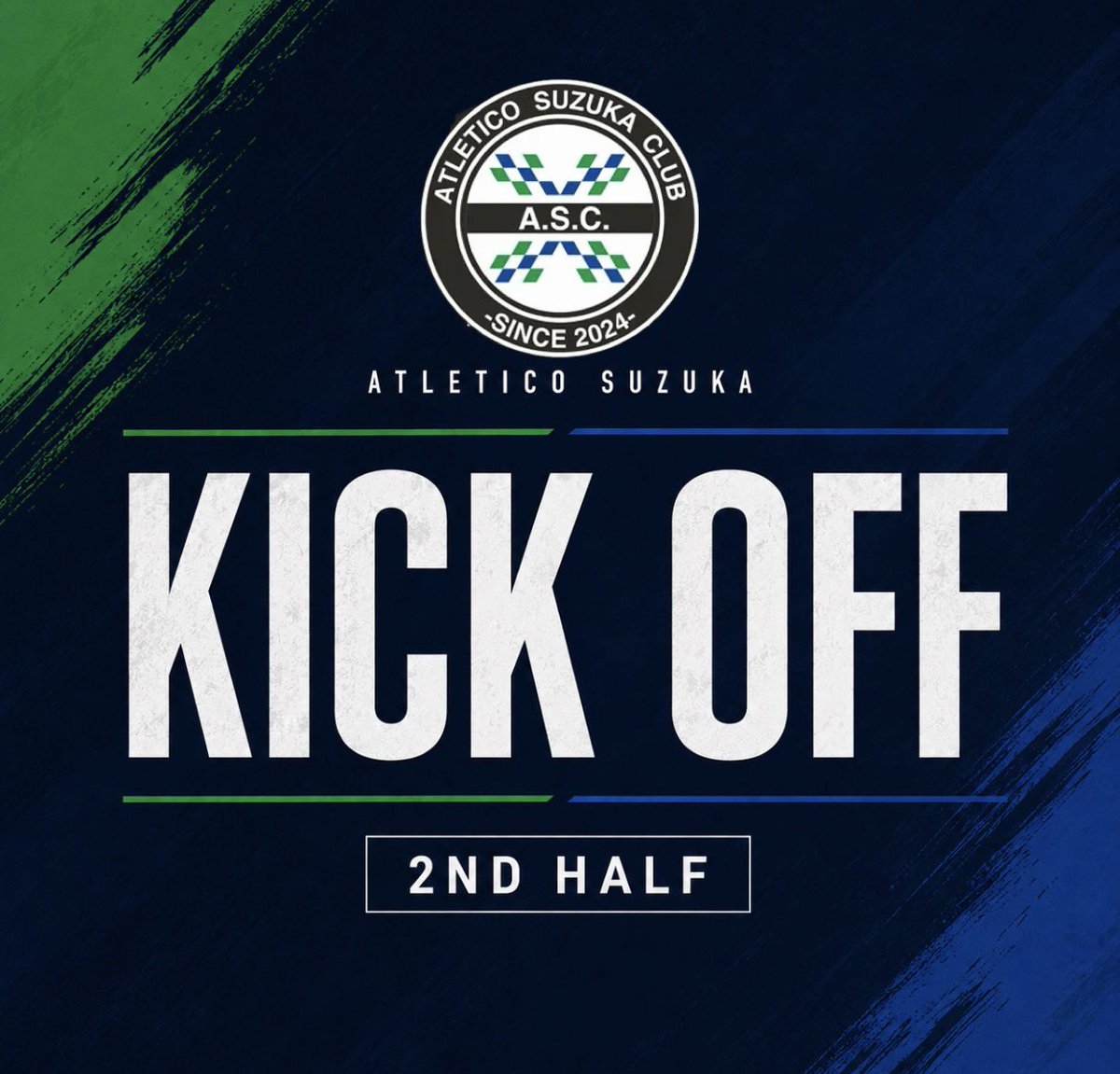ASC_2024's tweet photo. 【2nd HALF KICKOFF】🔥⚽

🏆 ���皇杯 JFA 第106回全日本サッカー選手権大会 2回戦
🆚  #鹿島アントラーズ

アトレチコ鈴鹿 0-0 鹿島アントラーズ

後半も全力で戦う選手たちと共に勝利を目指しましょう！

#アトレチコ鈴鹿 #ASC #天皇杯 https://t.co/h9DiuHAhwz