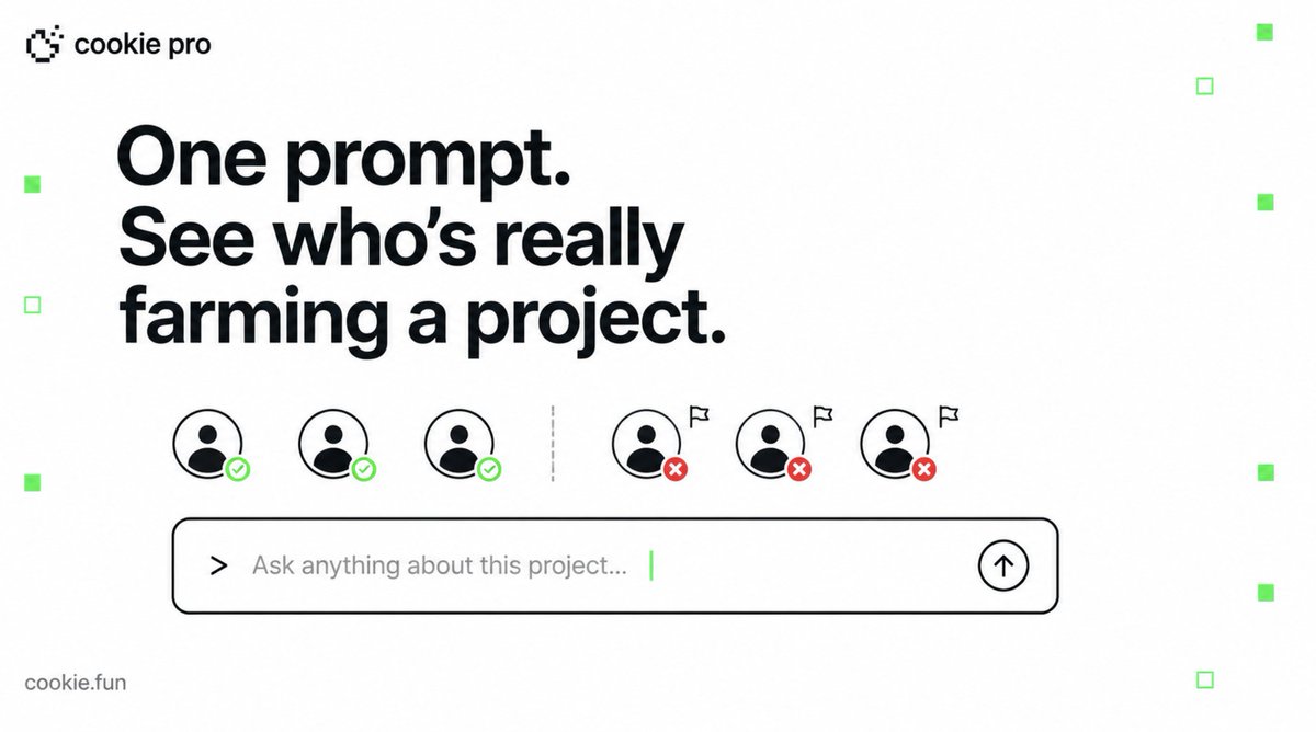 cookiedotfun's tweet photo. might delete this later but here's a cookie pro prompt that shows you who's farming a project before you touch it 🍪

paste it in:

"what's CT actually saying about [project] rn - who's posting, are they smart money or farmers, is the hype real or paid, and how's its attention vs the sector. flag anything that looks manufactured."

run it once and you'll never look at a project the same way

https://t.co/CJJbpAKFNj