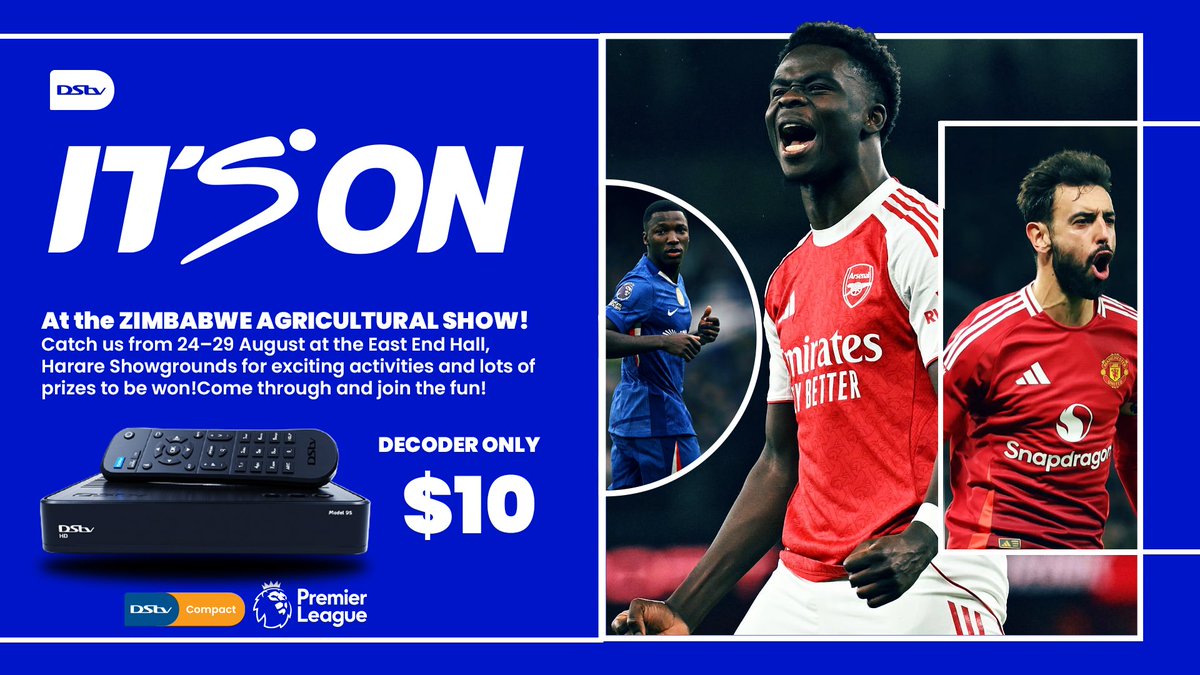 DStvZimbabwe's tweet photo. 😂🔥 HUYAI VABEREKI, TINE MAGUNANZI! US$10 chete wotobata decoder! 😮‍💨📺 Ukazoti +US$32 yeCompact package, weekend inobva yatonaka! ⚽🔥🍿 Football iriko, entertainment iriko — chasara ndiwe! 😂💙#ItsOn #SSFootball https://t.co/GBuqH6Wdny