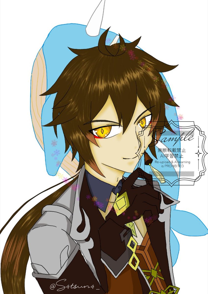 S4tsun4_'s tweet photo. 凛翔(@Rinto_move)ちゃんに描かせていただいた🔶と私用の🐳といっそ合わせちゃえ～！でコラージュしたら見事にマッチしたお二人！ https://t.co/EHBl4hwRcW