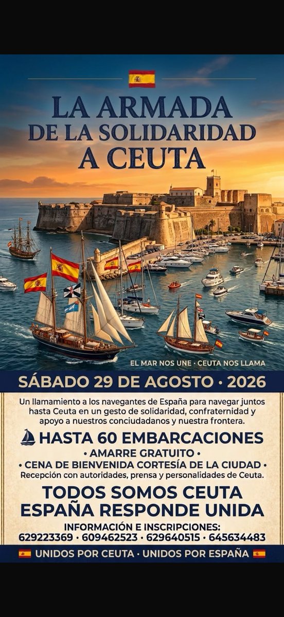 MarcosdeQuinto's tweet photo. Desde PieEnPared, asociación integrada en SCE, participamos activamente en las siguientes acciones👇

25/08
REINICIA ESPAÑA
Invitación a empapelar todas las ciudades con carteles exigiendo “elecciones ya” https://t.co/i811OZPysP

29/08
LA ARMADA DE LA SOLIDARIDAD
Concentración de embarcaciones en el Puerto de Ceuta

02/09
CEUTA ES ESPAÑA
Concentraciones a las 20:00 en las principales plazas de toda España

XX/09
II MARCHA POR LA DIGNIDAD
Marcha por las calles de Madrid para exigir la dimisión de este gobierno corrupto y traidor