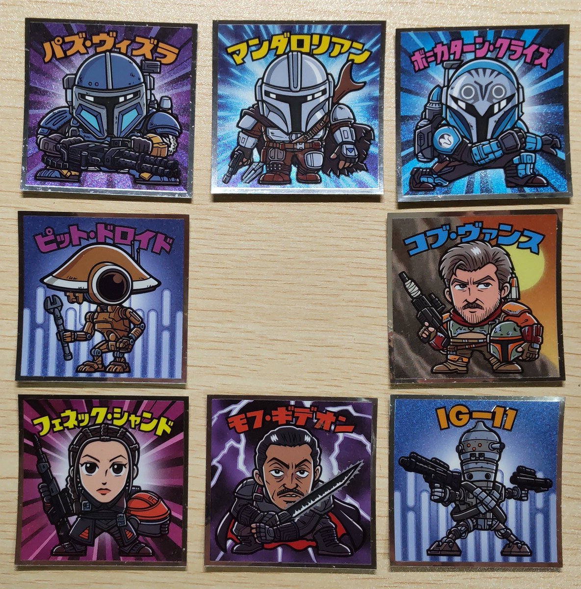 gempre's tweet photo. スターウォーズ ビックリマンチョコ
マンダロリアン デザイン コレクション シール
交換

譲 写真のもの
上部３枚はNo.23との交換

求
4 アソーカタノ
23 IG-12 &amp; グローグー

23 複数枚との交換可

宜しくお願いします。 https://t.co/nvoBQIyPq3