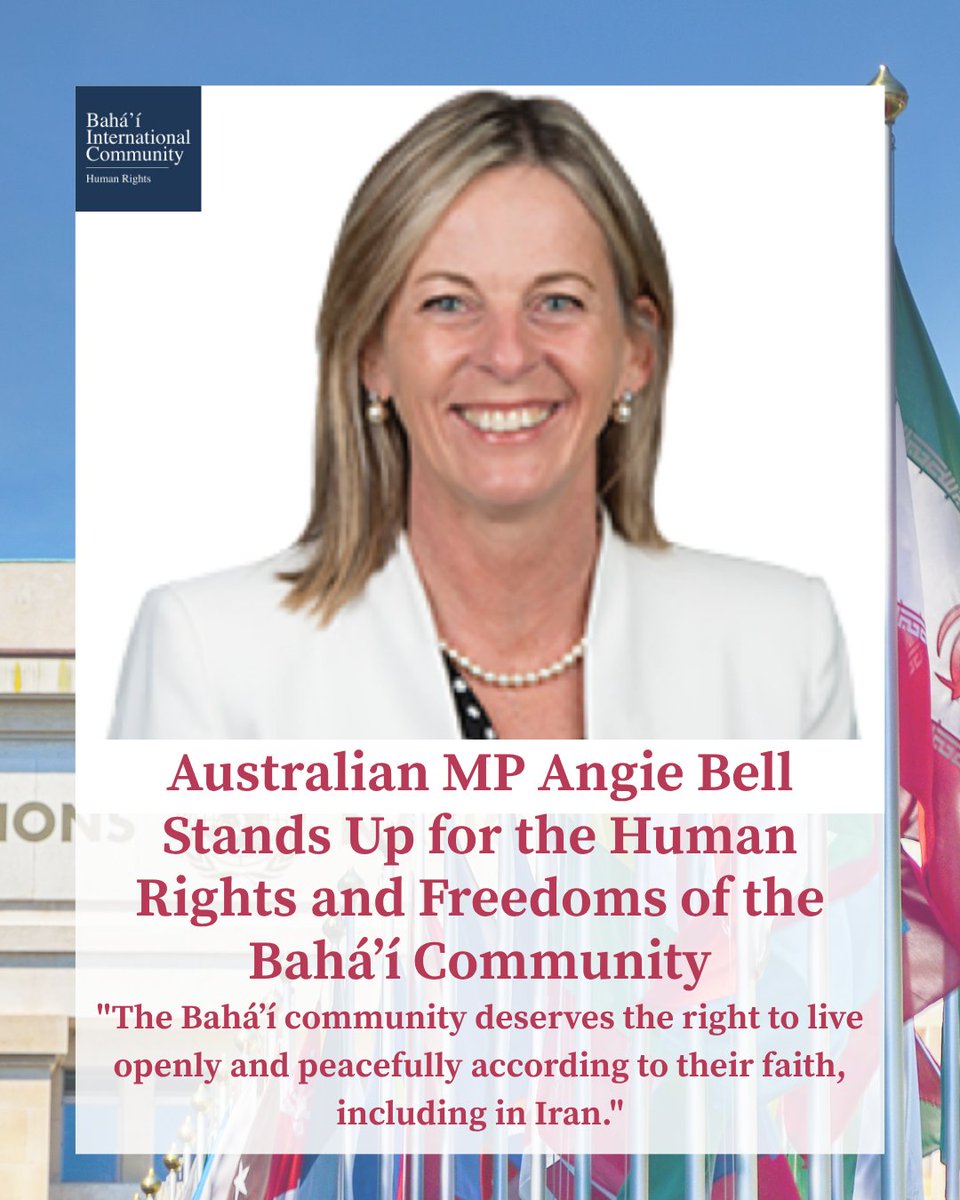 BahaiBIC_Rights's tweet photo. Australian MP Angie Bell rose in Parliament to speak about the people of Iran, particularly those of the Baha'i faith who continue to suffer under systematic persecution. Bell met with representatives from the Gold Coast Baha'i community and highlighted the ongoing human rights violations facing Baha'is in Iran, including arbitrary arrest and imprisonment, restrictions on education and employment, property confiscation, and interference with dignified burials. She called on Australia to continue using its diplomatic voice to call out abuses and support international accountability.
#BahaiRights #Iran #HumanRights #AngieBell