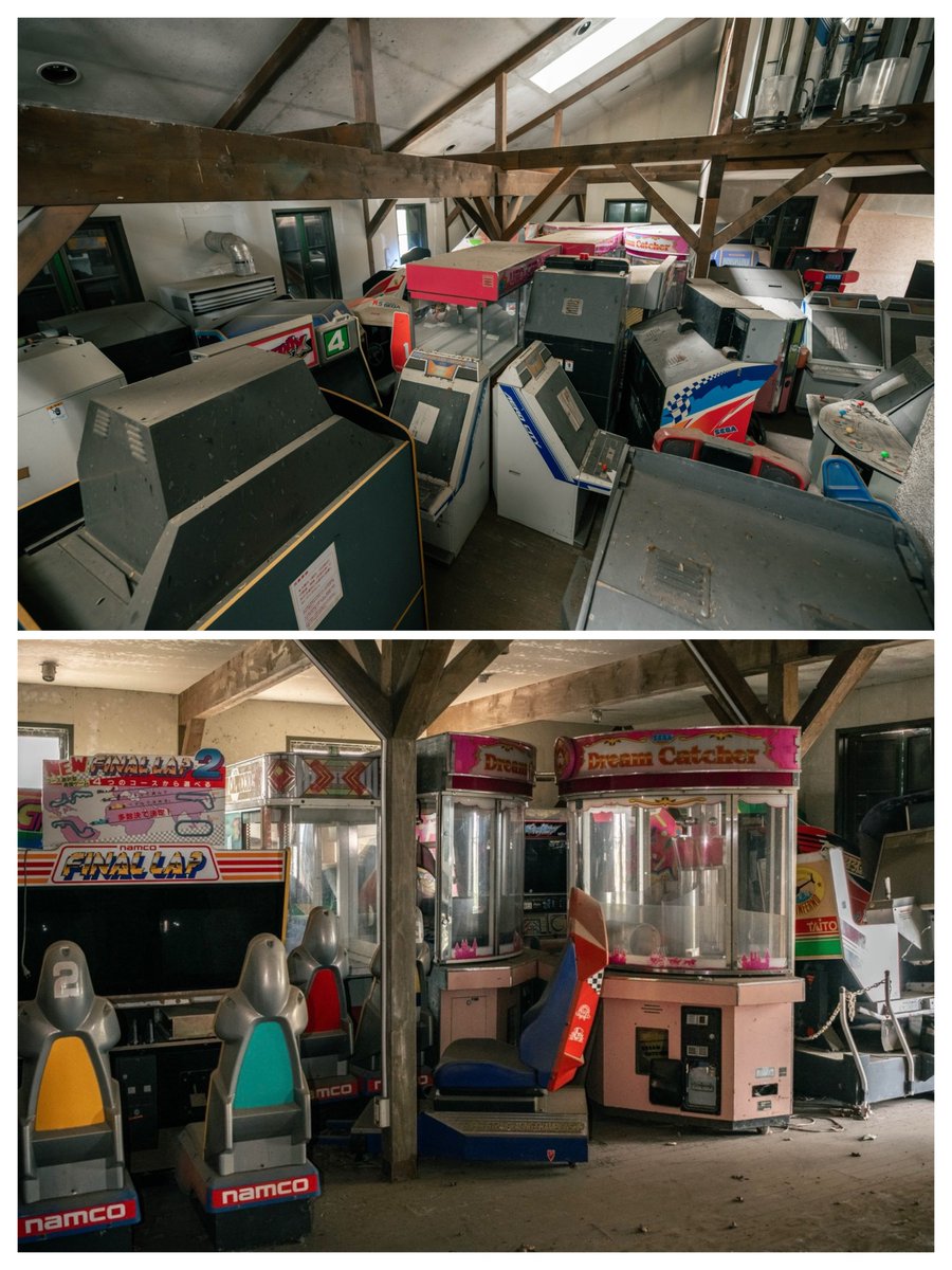 aromanceofcitys's tweet photo. 巨大テーマパークのゲームコーナーには往年の名ゲーム機達が大量にそのまま放置されていた https://t.co/7zLP4GoxrW