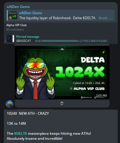 xAidenCrypto's tweet photo. $DELTA NEW ATH - AMAZING 

Called at 13K mcap 

1024X Profit 

From 13K to 14M

0xe8ffd7e24187f72afb08d75b1bb13088a989a791 https://t.co/o3ngTmUocD