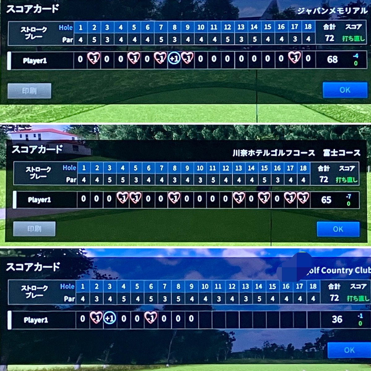 kk13_br's tweet photo. 今日も調子良く、2.5ラウンド🏌️‍♂️⛳️

前半は68、次は65と好調キープ✨
さらにハーフも36で締め！

この調子、まだまだ続いてほしい😆🔥

#ゴルフ #ゴルフ好きと繋がりたい #ゴルフ練習 #ラウンド #2ラウンド半 https://t.co/I5NGBgpXzQ