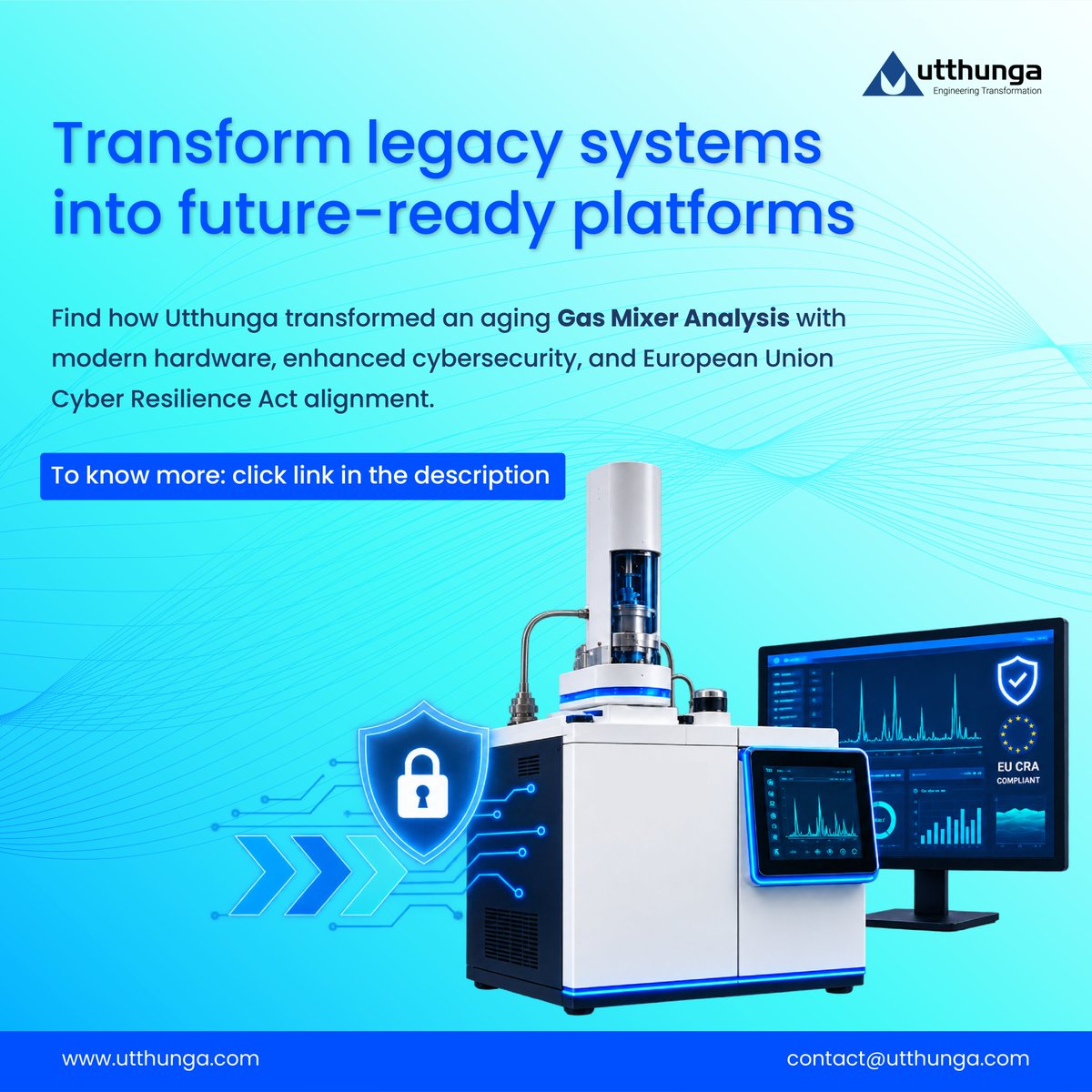 Utthunga's tweet photo. Legacy systems shouldn't limit innovation.

Utthunga modernized a Gas Mixer Analysis system, improving performance, scalability, diagnostics, and compliance readiness while extending product life.

Read more: https://t.co/Onexch6LL0

#Utthunga #IndustrialAutomation https://t.co/7pNO3aLjUW