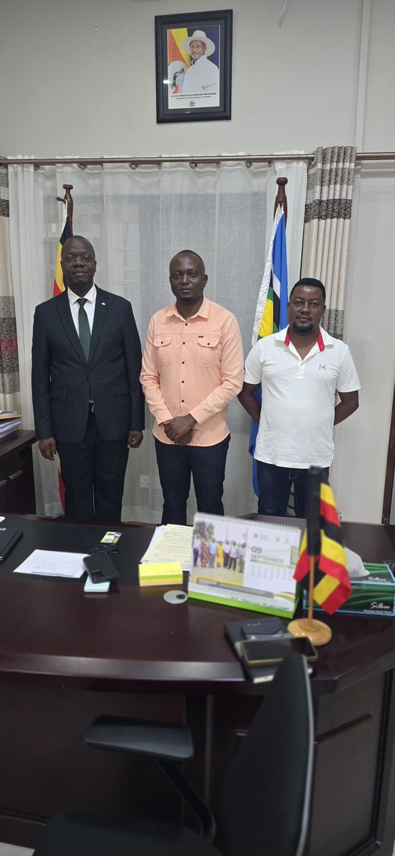 SsemudduIvanz's tweet photo. National Fisheries Matters Engagement

I had the honour of joining Mr. Wandera Koprian and the Chairperson of the Entrepreneurs’ League, Mr. @Moses2Makanga Moses, for a fruitful engagement with the State Minister for Fisheries @HonMigadde Robert Ndugwa at the @MAAIF_Uganda Headquarters.

Our discussions focused on key national fisheries matters, with emphasis on strengthening the fisheries sector, supporting communities, empowering entrepreneurs, and advancing initiatives that contribute to Uganda’s socio-economic transformation.

I remain committed to working with stakeholders to promote sustainable fisheries development, economic empowerment, and national transformation.

Together, we can build a stronger and more prosperous fisheries sector for Uganda.

Ssemuddu Ivan
@Onc_nrm1 National Coordinator for Fisheries

#Fisheries #MAAIF #NationalDevelopment #Uganda #Entrepreneurship #SustainableFisheries