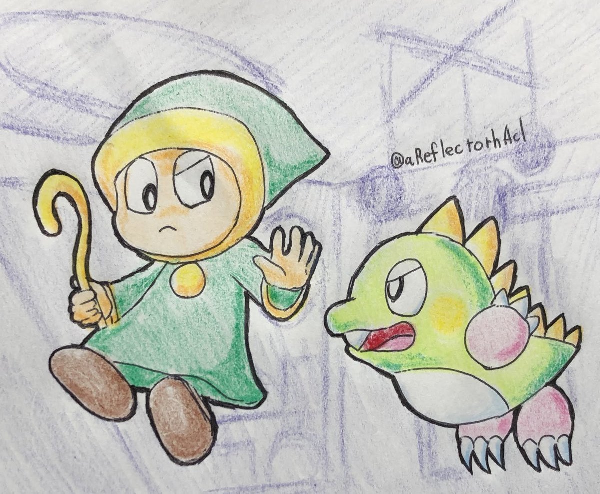 aReflectorhAcl's tweet photo. 過去絵だけども誕生日おめでとう🫧
バブルボブル4フレンズから
どらんくキャッスルでスコアタよくやってました
ファイナルバブルボブル(Switch移植)、パラソルスター(PCE)、レインボーアイランド(FC)…と色々触れてました
秋発売のコレクションも待ち遠しい😊

#バブボブバースデー 
#バブルボブル40th https://t.co/OeTNS5bTKv