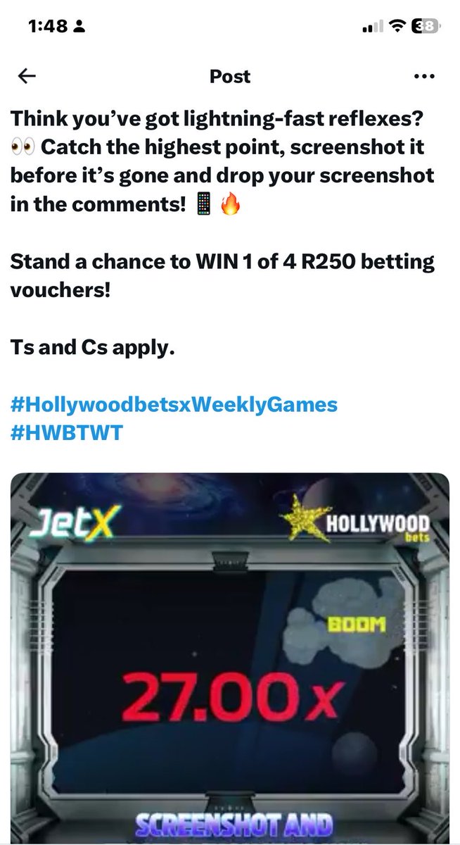 Lisa038m's tweet photo. @Hollywoodbets #HollywoodbetsxWeeklyGames #HWBTWT https://t.co/C6RyxNRHuq